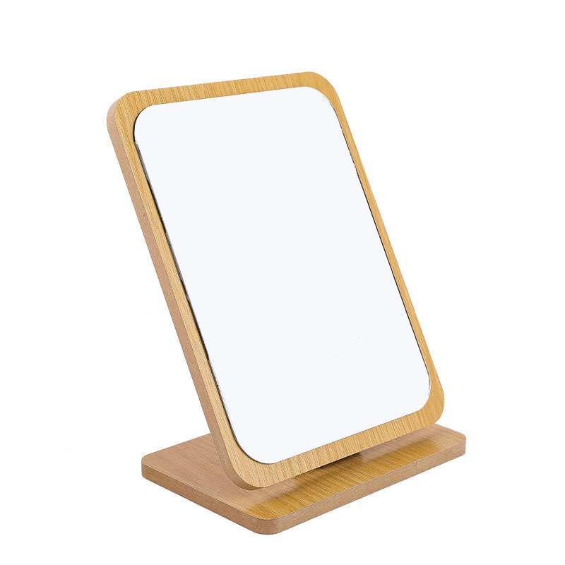 Simple Large Wooden Folding Desktop Makeup Mirror Beauty Dressing Dormitory Desktop Erection Portable Female Student Small
