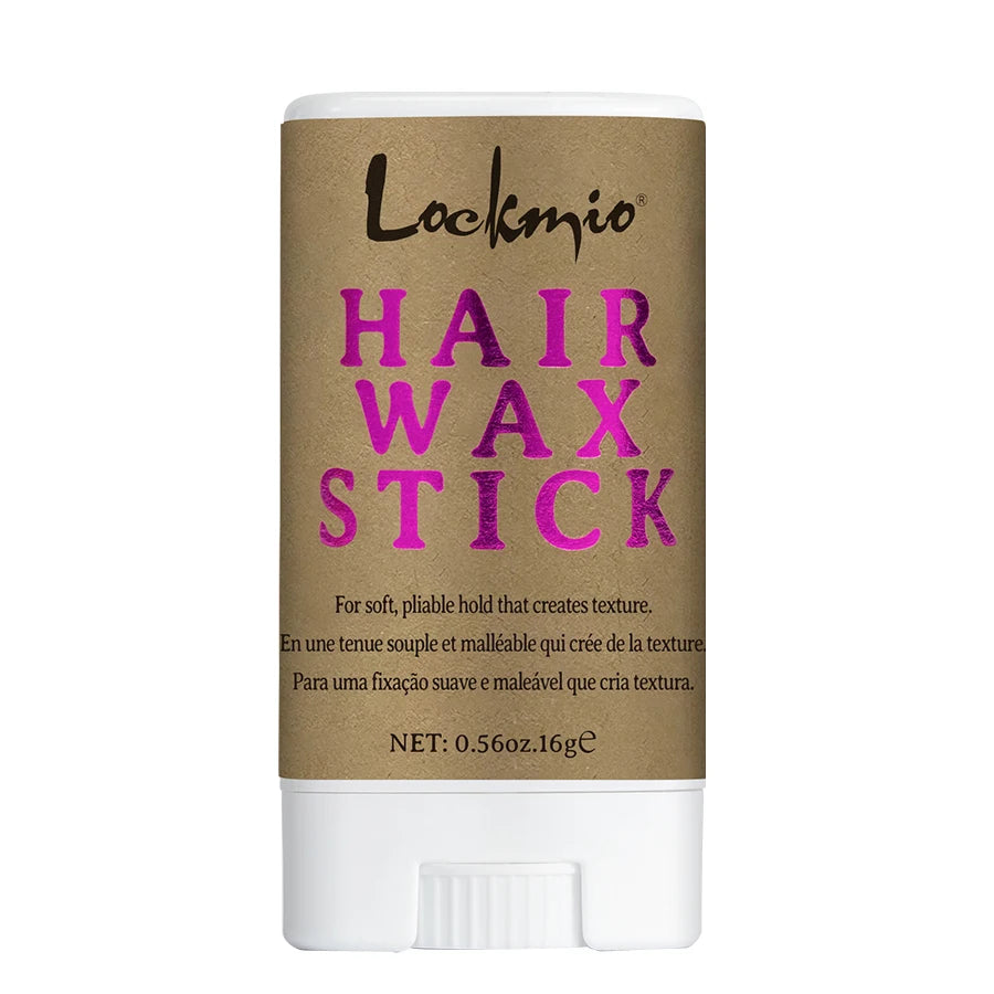 LOCKMIO 75g Hair Wax Stick With Castor Oil Tames Frizz Smooth Flyaways Strong Hold Edge Styling Finishing Broken Hair Pomade Wax