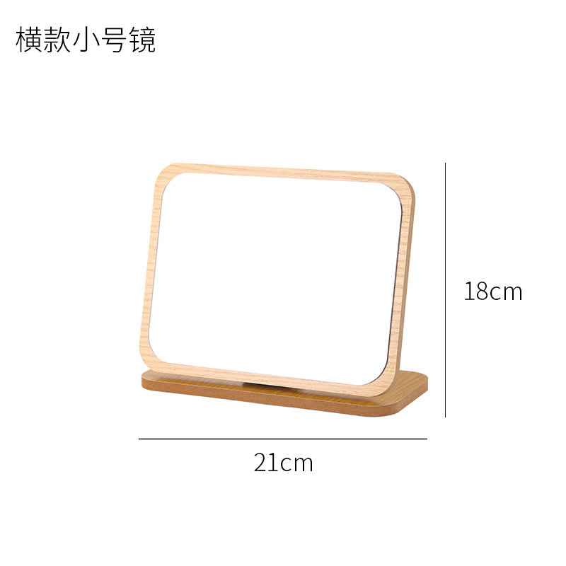 Simple Large Wooden Folding Desktop Makeup Mirror Beauty Dressing Dormitory Desktop Erection Portable Female Student Small