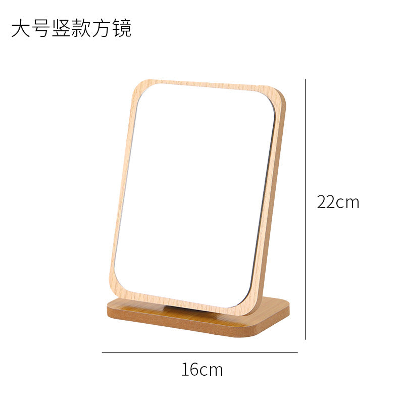 Simple Large Wooden Folding Desktop Makeup Mirror Beauty Dressing Dormitory Desktop Erection Portable Female Student Small