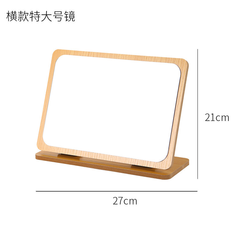 Simple Large Wooden Folding Desktop Makeup Mirror Beauty Dressing Dormitory Desktop Erection Portable Female Student Small