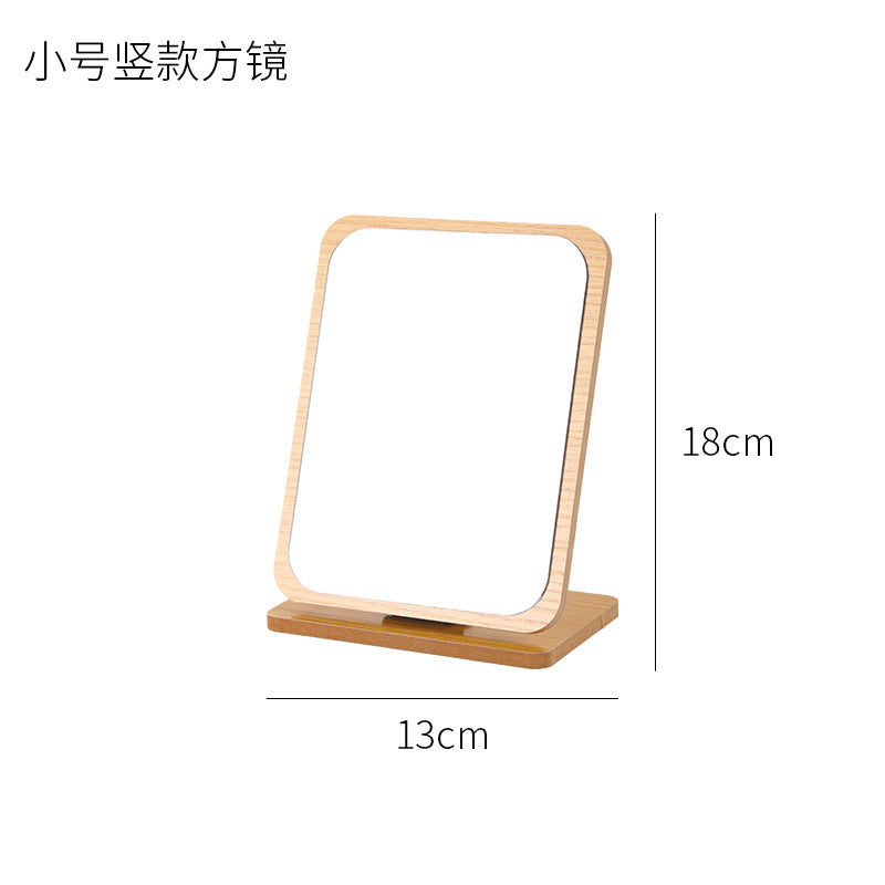 Simple Large Wooden Folding Desktop Makeup Mirror Beauty Dressing Dormitory Desktop Erection Portable Female Student Small