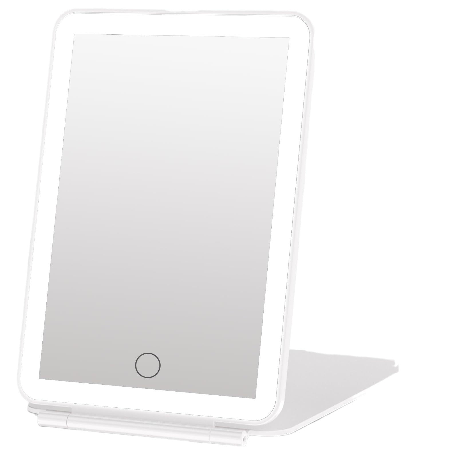 Led Makeup Mirror with Three-Color Light, Touch-Sensitive Dimmable Makeup Mirror, Flip-Top Beauty Mirror, Vanity Mirror