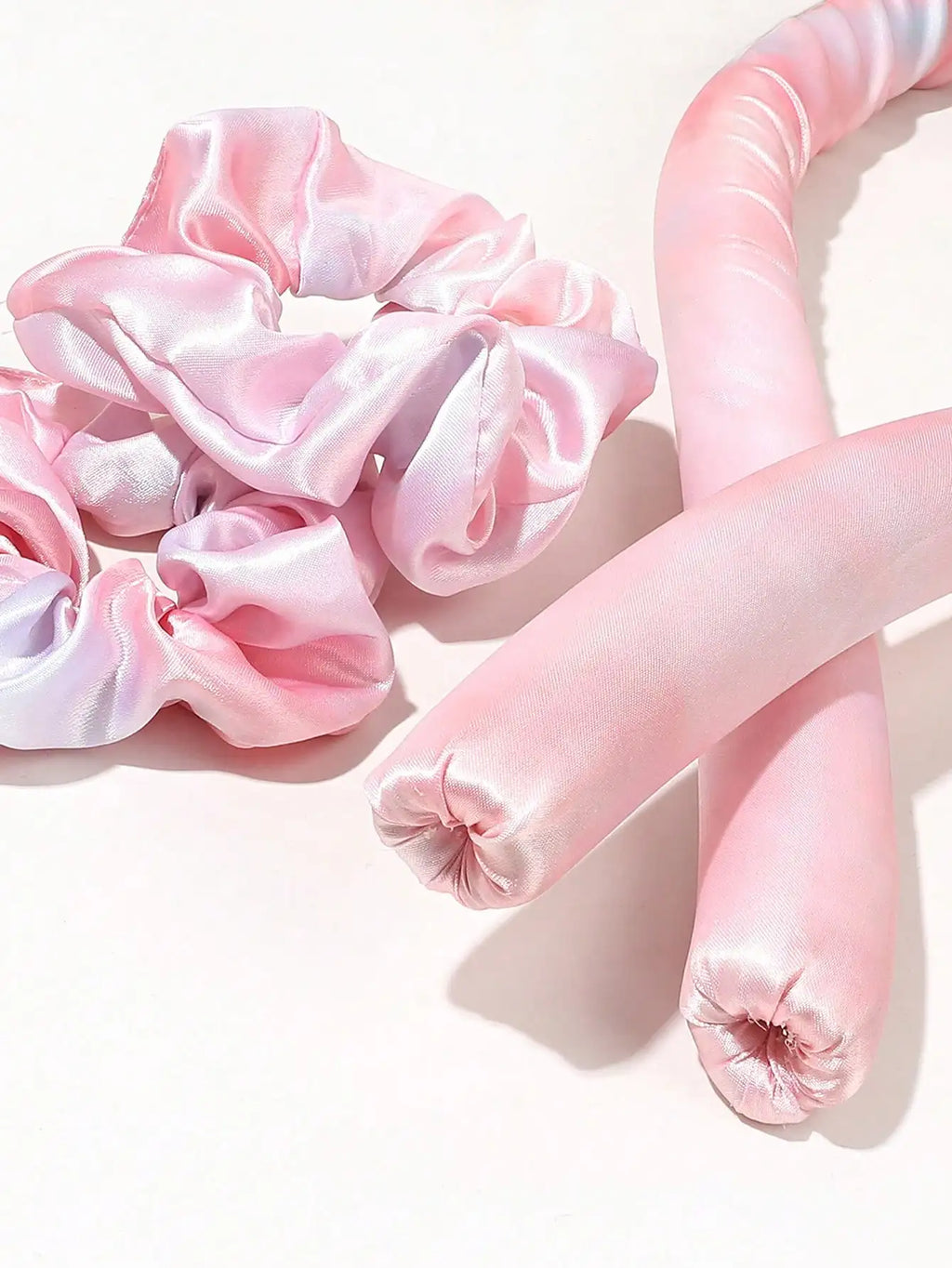 Heatless Curling Rod Headband No Heat Silk Ribbon Hair Roller Curls with Hair Claw Clip Lazy Natural Soft Wave DIY Styling Tool