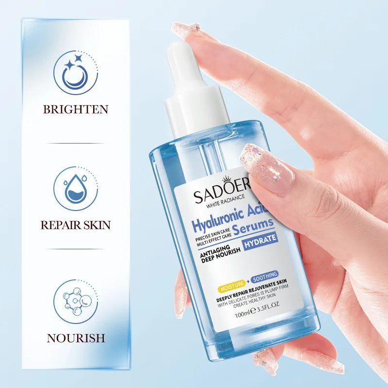 100ml SADOER Hyaluronic Acid Facial Serum Face  Firming Hydrating Essence Skin Care