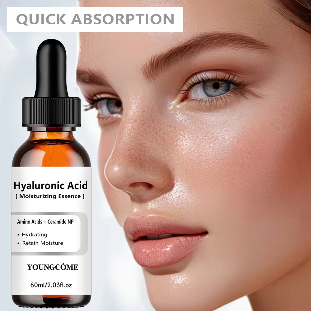 Hydrating Hyaluronic Acid Serum - Moisture Boosting Formula for Skin Repair & Dry Skin Care - 40/60ml - Suitable for All Skin Ty