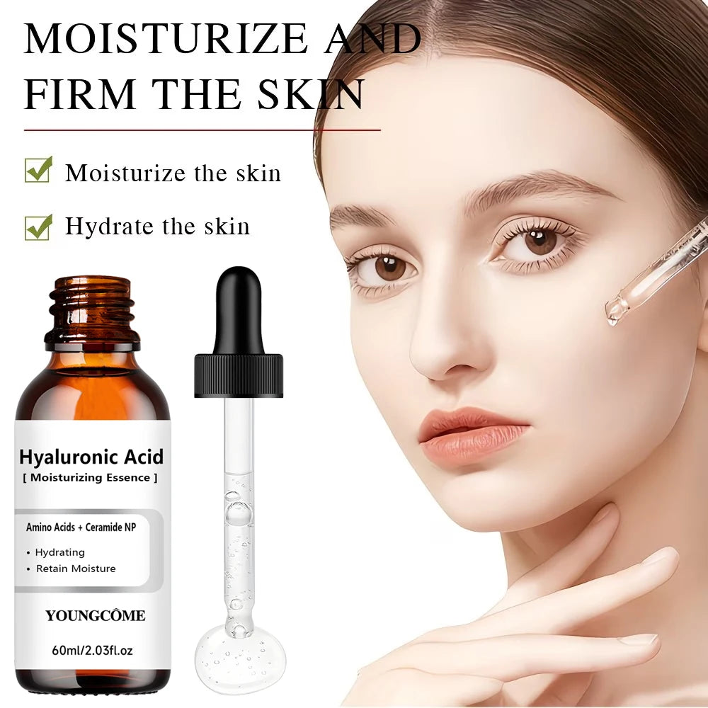 Hydrating Hyaluronic Acid Serum - Moisture Boosting Formula for Skin Repair & Dry Skin Care - 40/60ml - Suitable for All Skin Ty