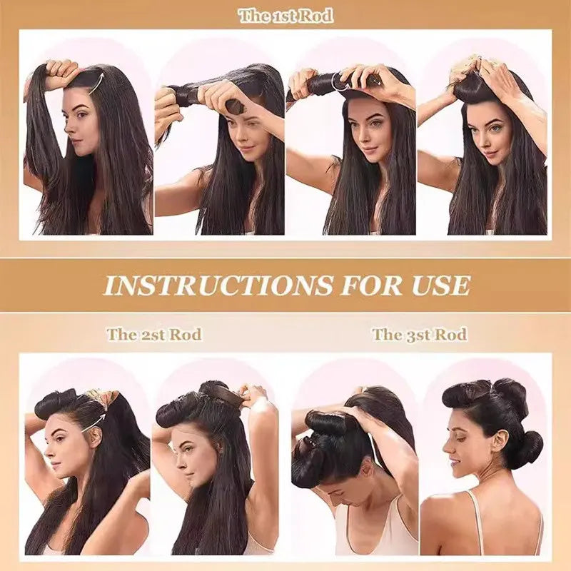 Heatless Hair Curlers Curling Rod Headband No Heat Hair Rollers Lazy Curls with Hook Sleeping Soft Flexi Rod Hair Styling Tools