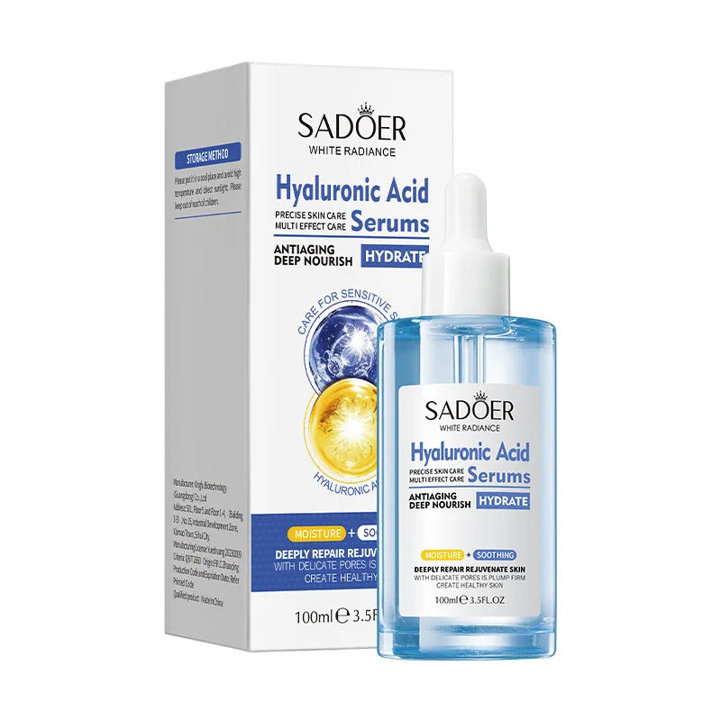 100ml SADOER Hyaluronic Acid Facial Serum Face  Firming Hydrating Essence Skin Care