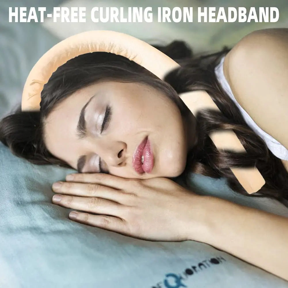 Heatless Curling Rod Headband No Heat Silk Ribbon Hair Roller Curls with Hair Claw Clip Lazy Natural Soft Wave DIY Styling Tool