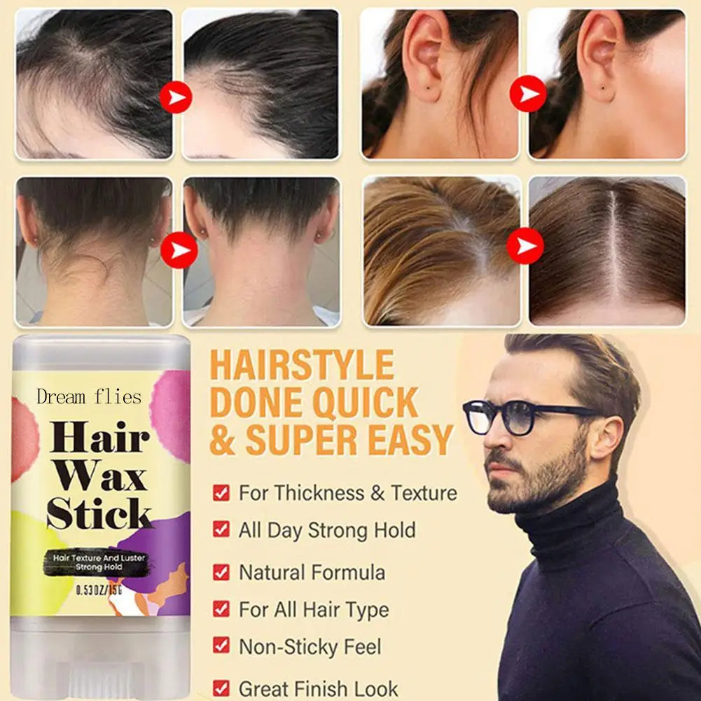 15g Portable Hair Wax Stick Hair Styling Wax Stick Hair Molding Stick Non-greasy Hair Wax For Edge Curly Hair Frizz Hair